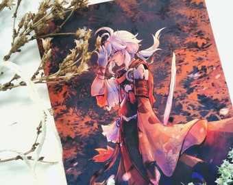 Kazuha Print 5x6 -Genshin Impact Art Print -Anime Art Print -Anime Fanart -Character Illustration -Game Art -High Quality Matte Print