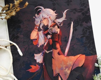 Kazuha Print 5x6 -Genshin Impact Art Print -Anime Art Print -Anime Fanart -Character Illustration -Game Art -High Quality Matte Print