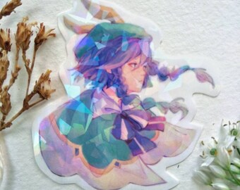 Venti Holographic Sticker -Genshin Impact Barbatos -Waterproof Vinyl Sticker -Anime Art -Gaming Art -Holo Anime Decal Die-Cut Flake