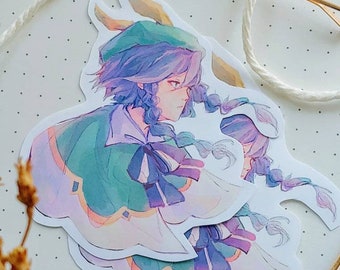 Venti Sticker -Genshin Impact Barbatos -Waterproof Vinyl Sticker -Anime Art Style -Pastel Aesthetic -Gaming Art -Anime Decal Die-Cut Flake