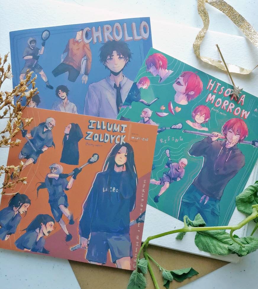 hxh art print set of 3 6x6 hisoka illumi chrollo etsy