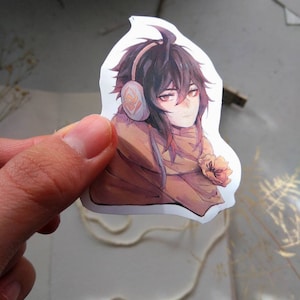 Zhongli Sticker -Genshin Impact Sticker -Anime Sticker -Zhong Li Fanart -Character Drawing -Game Art Die Cut Sticker -Anime Laptop Decal image 4
