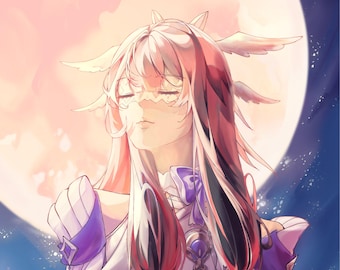 Columbina Genshin Impact Print 6x6 | Fatui Harbinger Fanart | Genshin Anime Wall Art