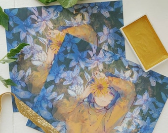 Ai Ohto Art Print – Wonder Egg Priority Anime Fanart, Matte Paper (5x6")