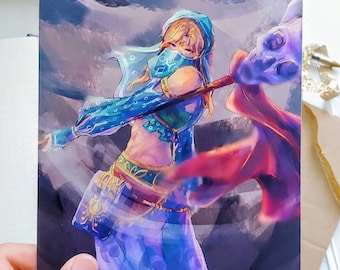 Link Art Print 5x6 -Gerudo Link Legend of Zelda Breath of the Wild -Nintendo Art -Gaming Art -Anime Style Art Print -Matte Print -BOTW