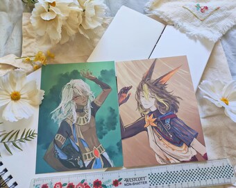 Cyno & Tighnari Print Set -Genshin Impact Art Print -Anime Art Print -Cynonari -Anime Fanart -Character Illustration -Game Art