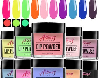 Dip Powder Nail Kit with Glow in the Dark Dip Powder Colors, Dipping Powder Refill Set