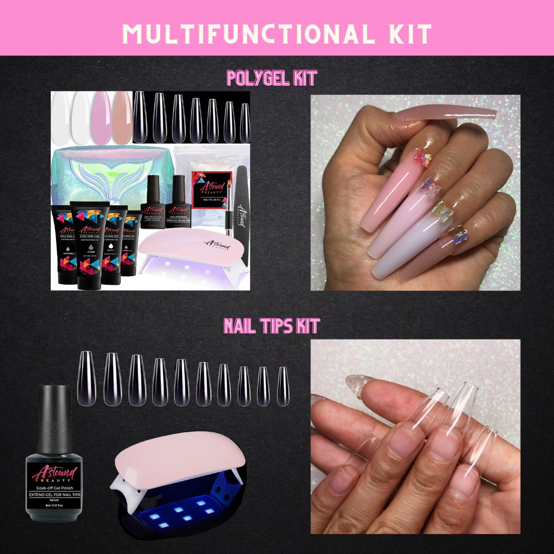 Amazon.com : GAOY Poly Gel Nail Kit with Nail Lamp Dual Nail Forms Bundle :  Beauty & Personal Care