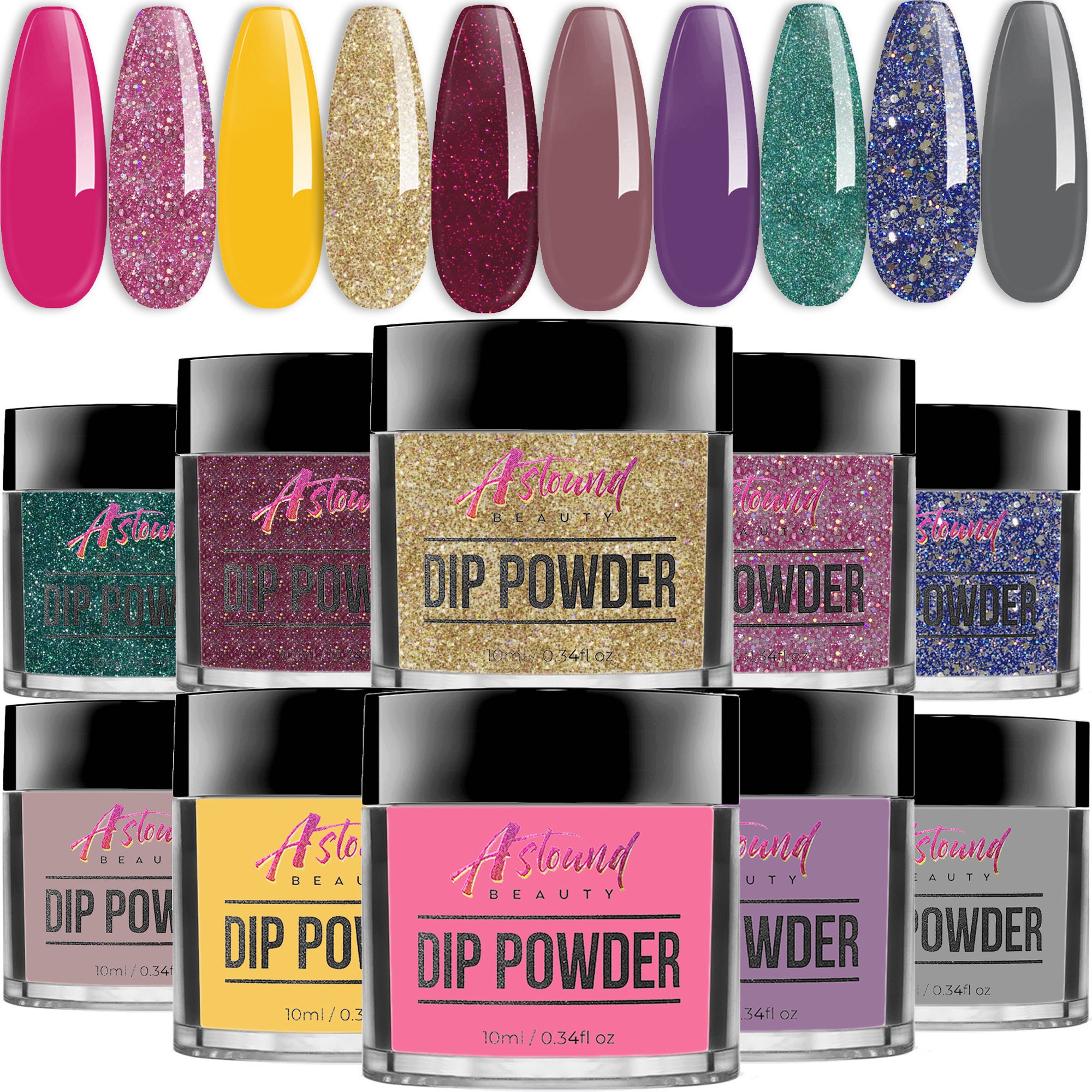 Mia Secret Acrylic Powder Glow in the Dark Collection 3D Nail Art 6 Colors  Set 