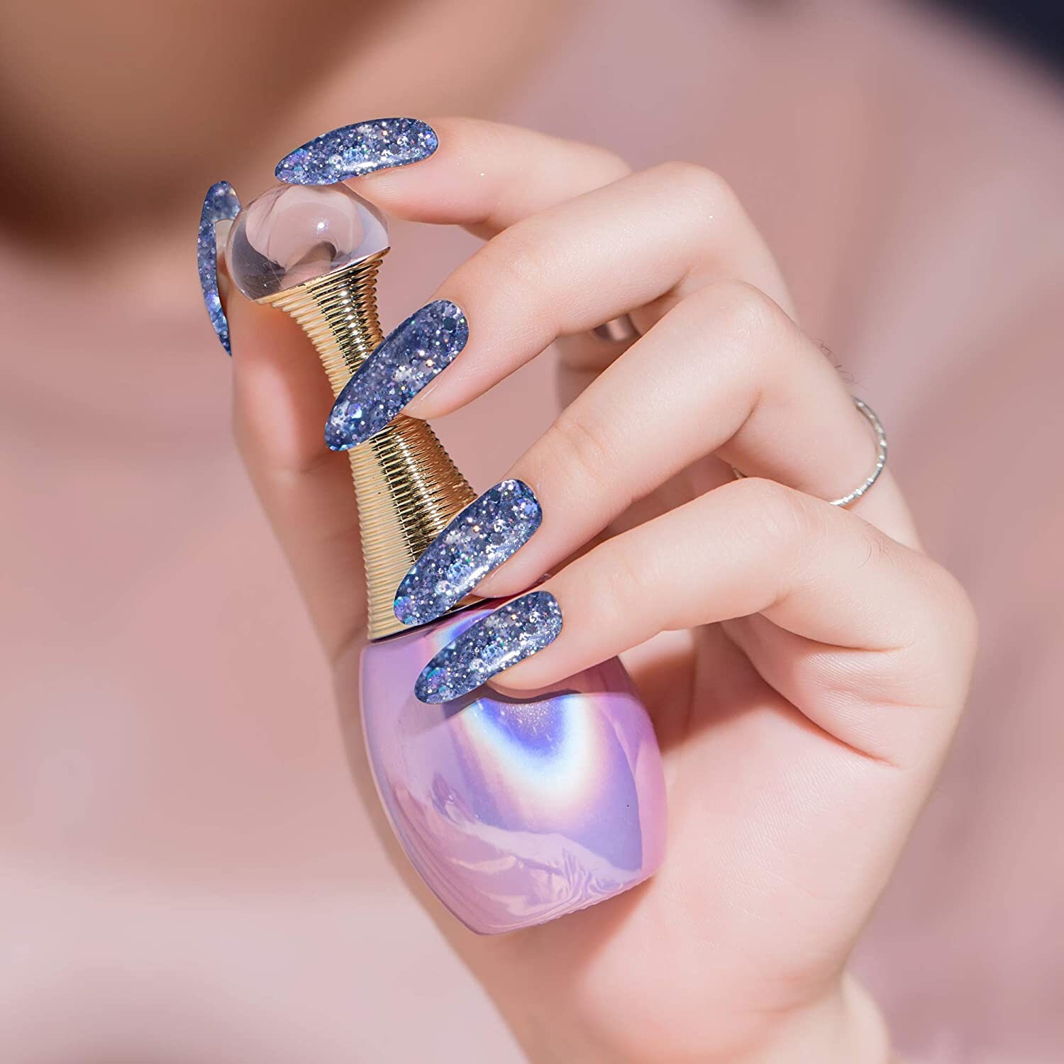 Polygel Nail Kit With LED Lamp Slip Solution and Glitter Etsy