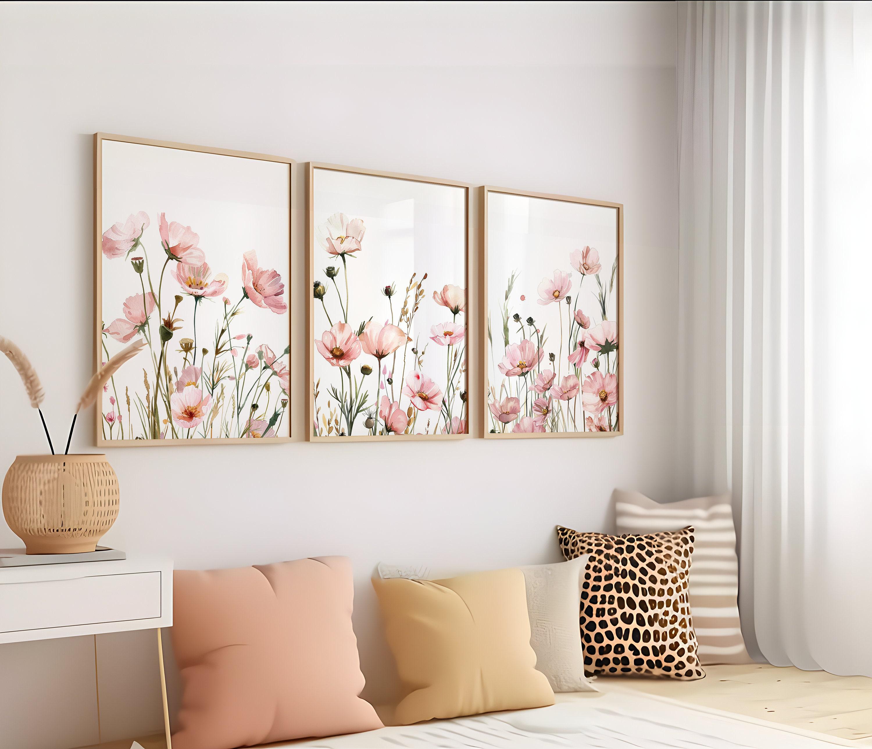 Boho Wildflower Nursery Wall Art Set of 3 | Botanical Floral Prints ...