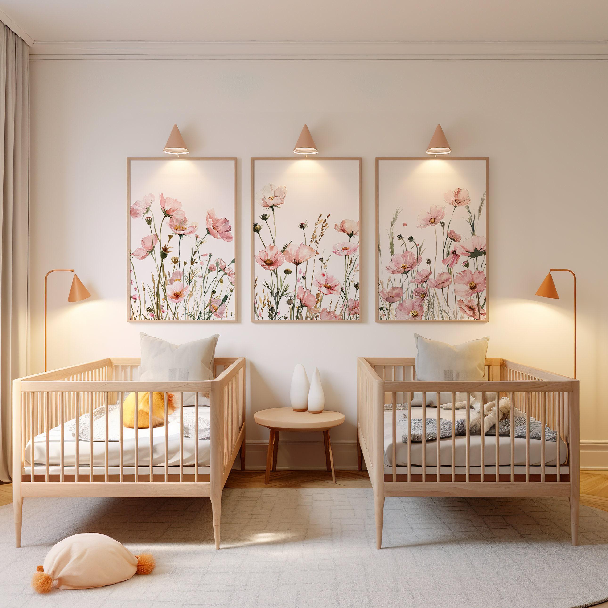 Boho Wildflower Nursery Wall Art Set of 3 | Botanical Floral Prints ...