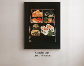 Vintage Japanese Bento Art Print: Minimalist Kitchen Decor (Japanese Digital Download)