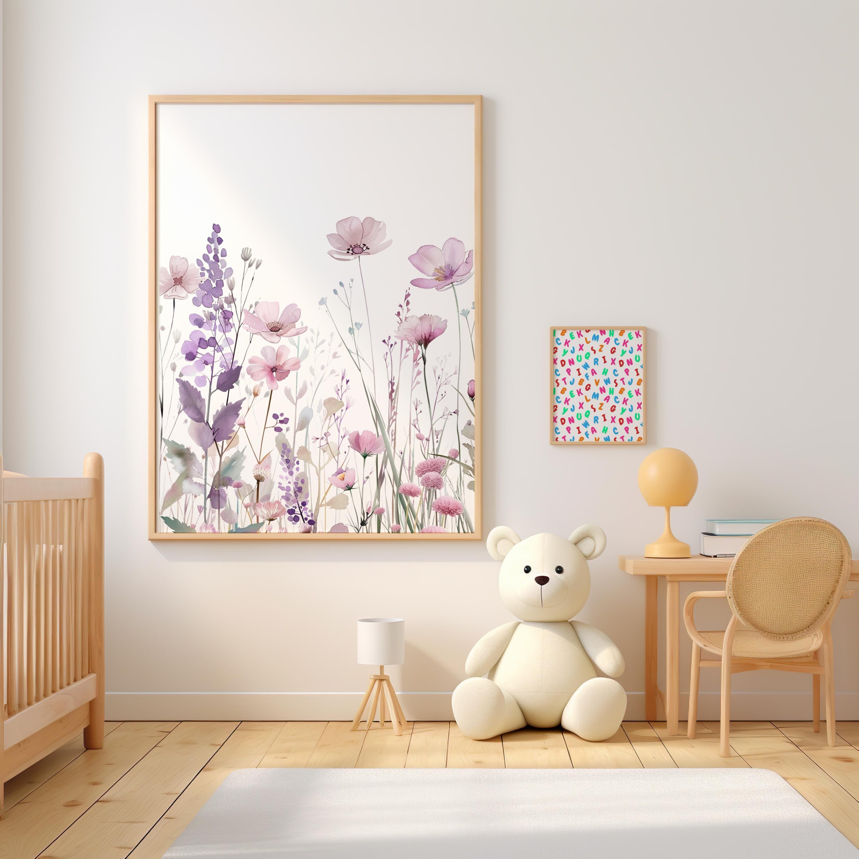 Rustic Purple Wildflower Wall Art – Set of 3 Floral Prints for ...