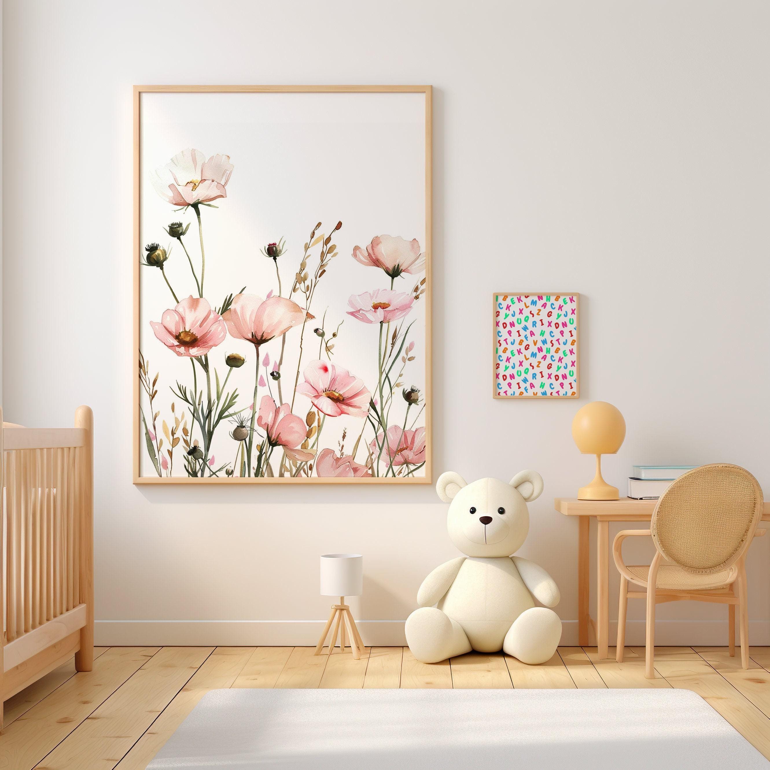 Boho Wildflower Nursery Wall Art Set of 3 | Botanical Floral Prints ...