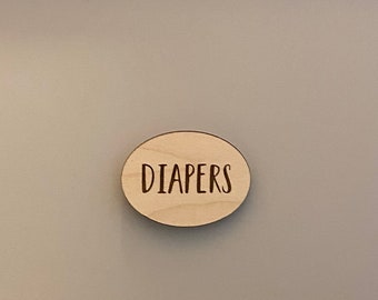 Custom Wooden Kids Labels // Wood Labels for Organizing // Wood Toy Bin Labels // Engraved Toy Labels
