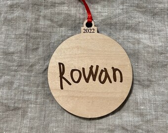 Custom Handwriting Ornament // Custom kids name ornament // Kids Handwriting