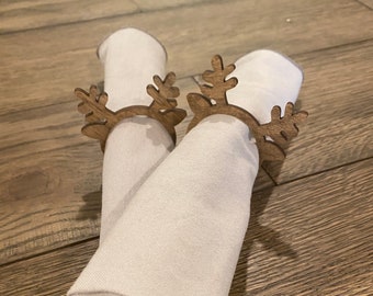 Reindeer Napkin Rings // Holiday Napkin Rings // Christmas Napkin Rings // Napkin Rings // Wooden Napkin Rings