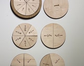 Wooden Fraction Puzzles Educational Toys Fraction Puzzles Math Puzzles Educational Puzzles