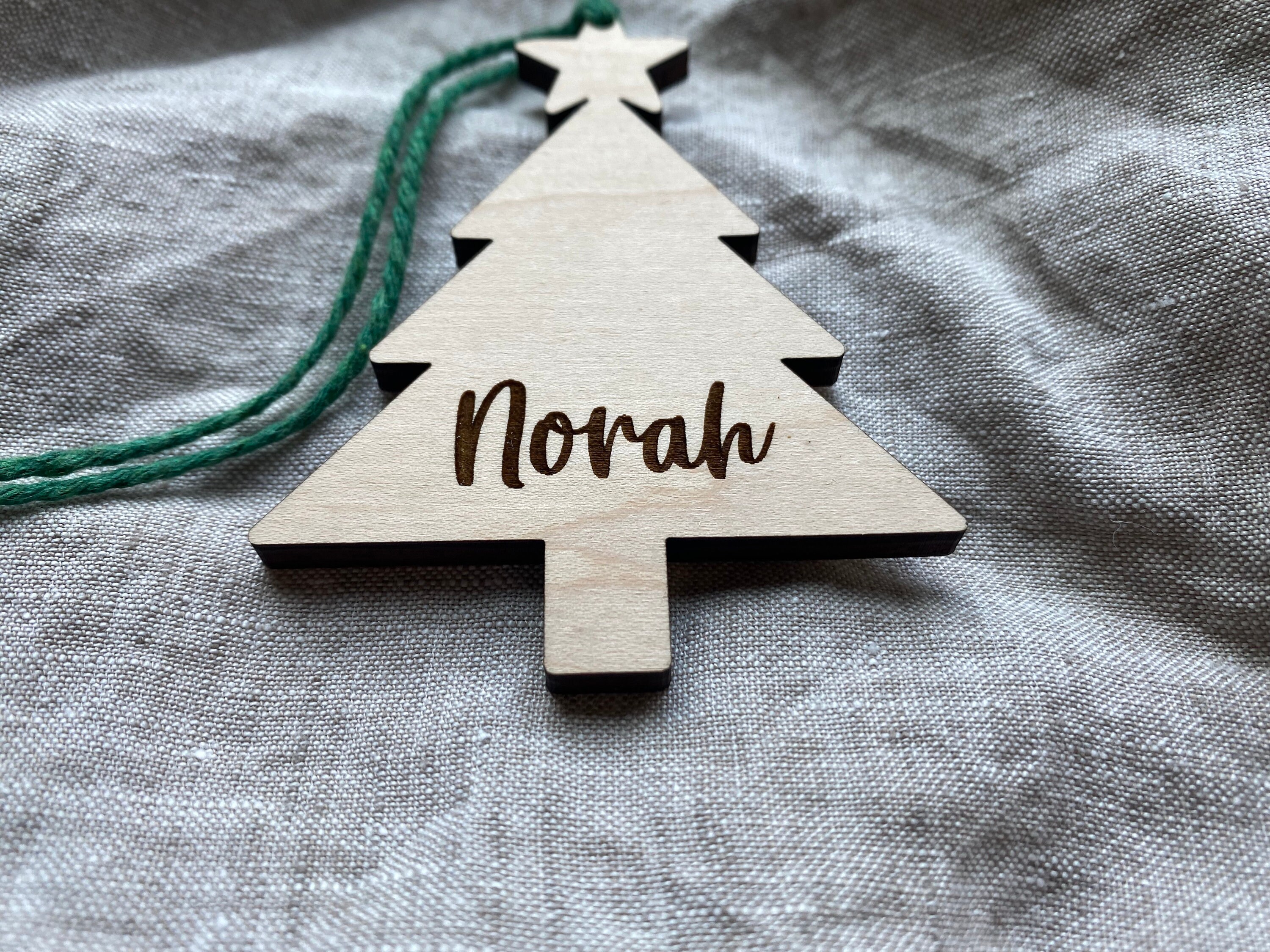 Wooden Name Tag // Engraved Name Tag // Christmas Stocking Tag ...