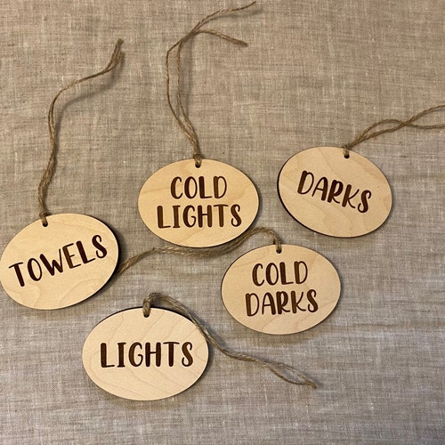 Custom Wooden Laundry Basket Labels // Wood Labels for Etsy