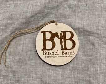 Custom Logo Ornament // Corporate logo Ornament // Personalized Christmas Ornament - Minimum order of 5 // Company Logo Ornament