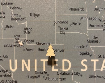 Tree Push Pin // Tree Map Push Pins // National Park Push Pins // Wood tree push pin // Hiking map // fourteener hiking