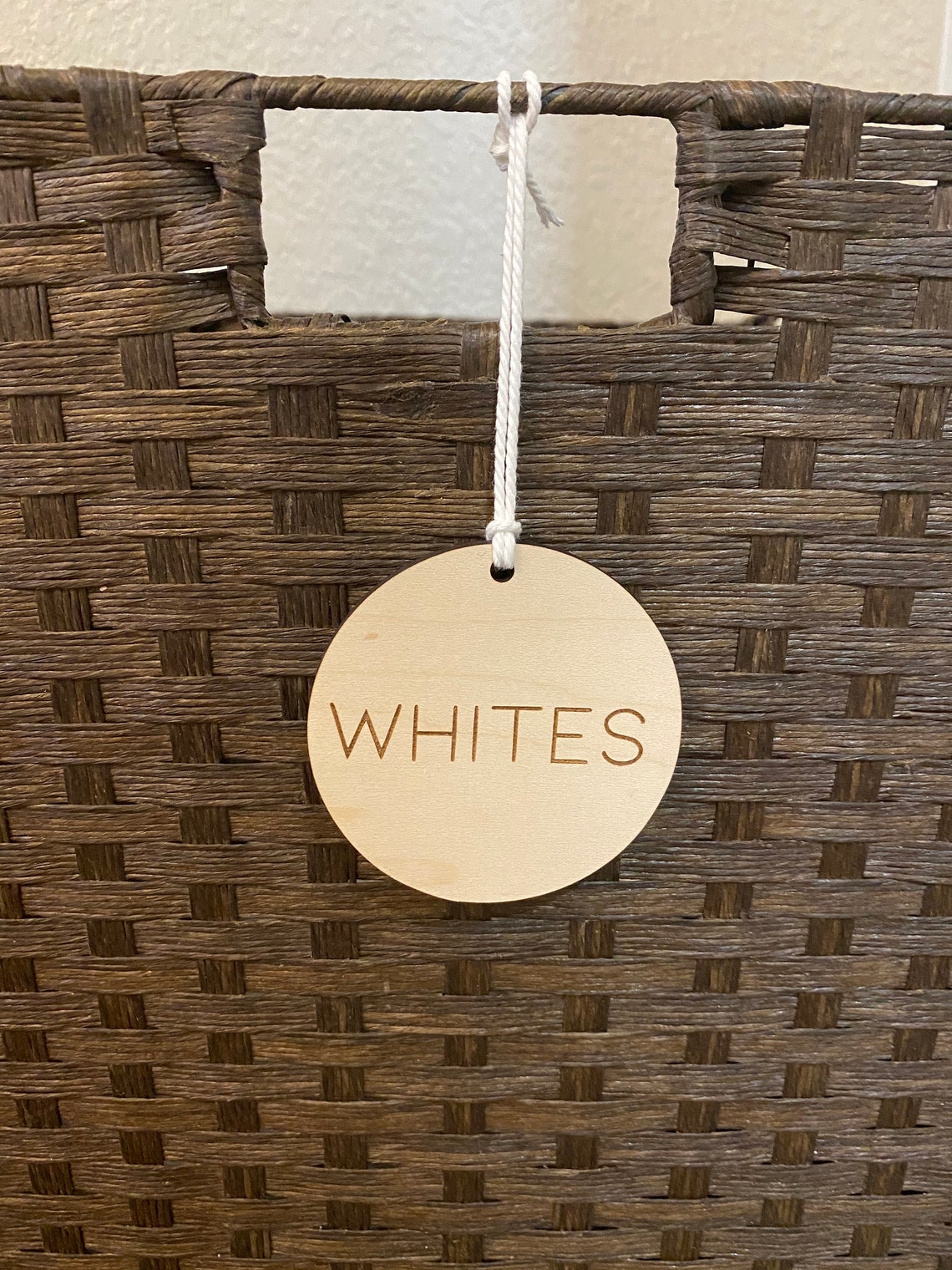 Custom Wooden Laundry Basket Labels // Wood Labels for Etsy