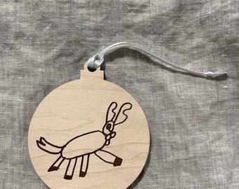 Custom Kids Drawing Ornament // Custom kids Artwork ornament // Kids Artwork