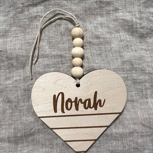 Wooden Heart Name Tag  // Engraved Heart Name Tag // Valentine’s Day Name Tag // Valentine’s Gift Tag // Valentine’s Day gift tag