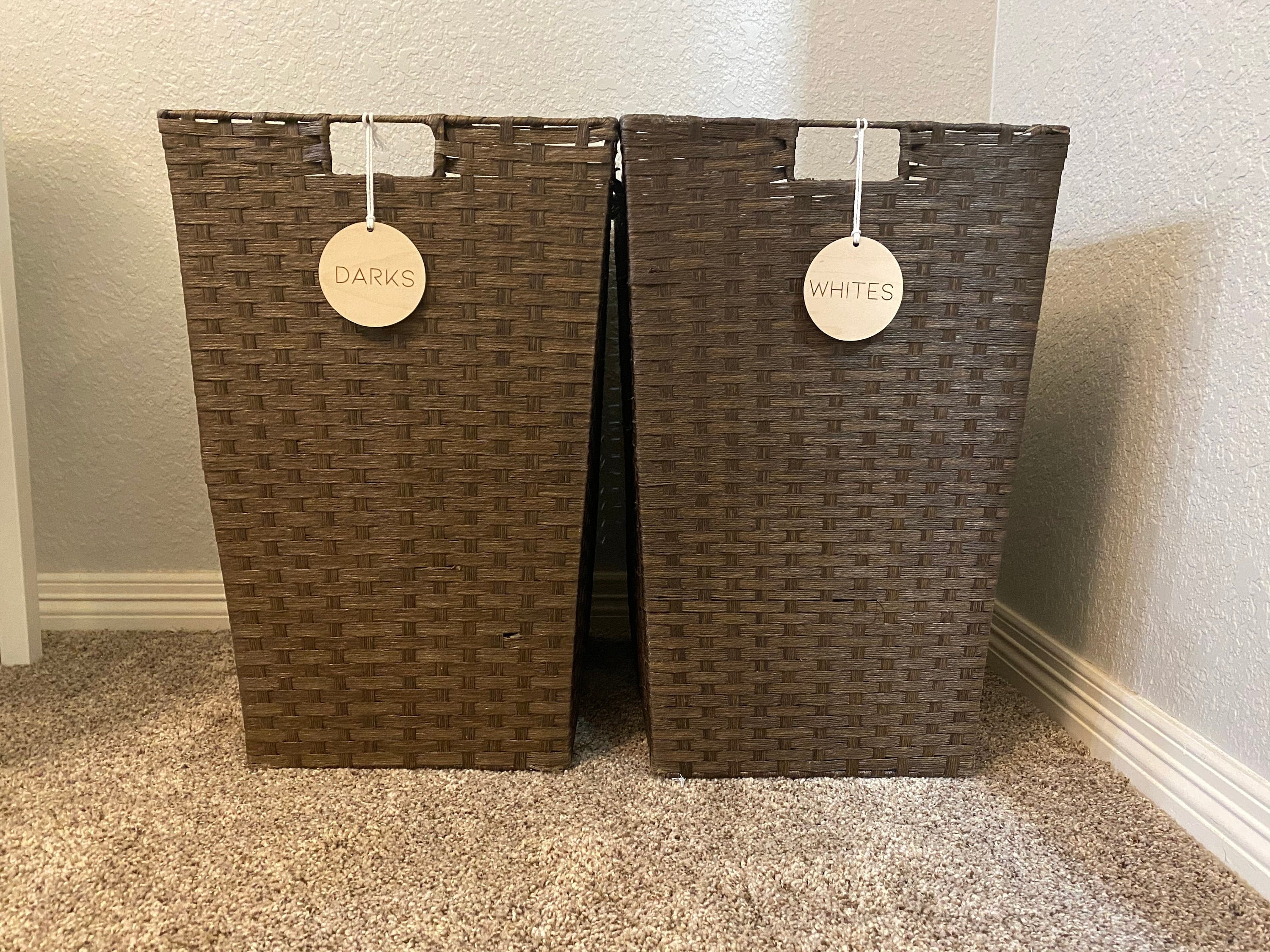 Custom Wooden Laundry Basket Labels // dirty clean laundry Etsy