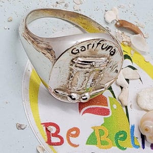 Garifuna Drum Ring .925 Sterling Silver