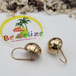 Belize Gold Knob Earring 14Kt