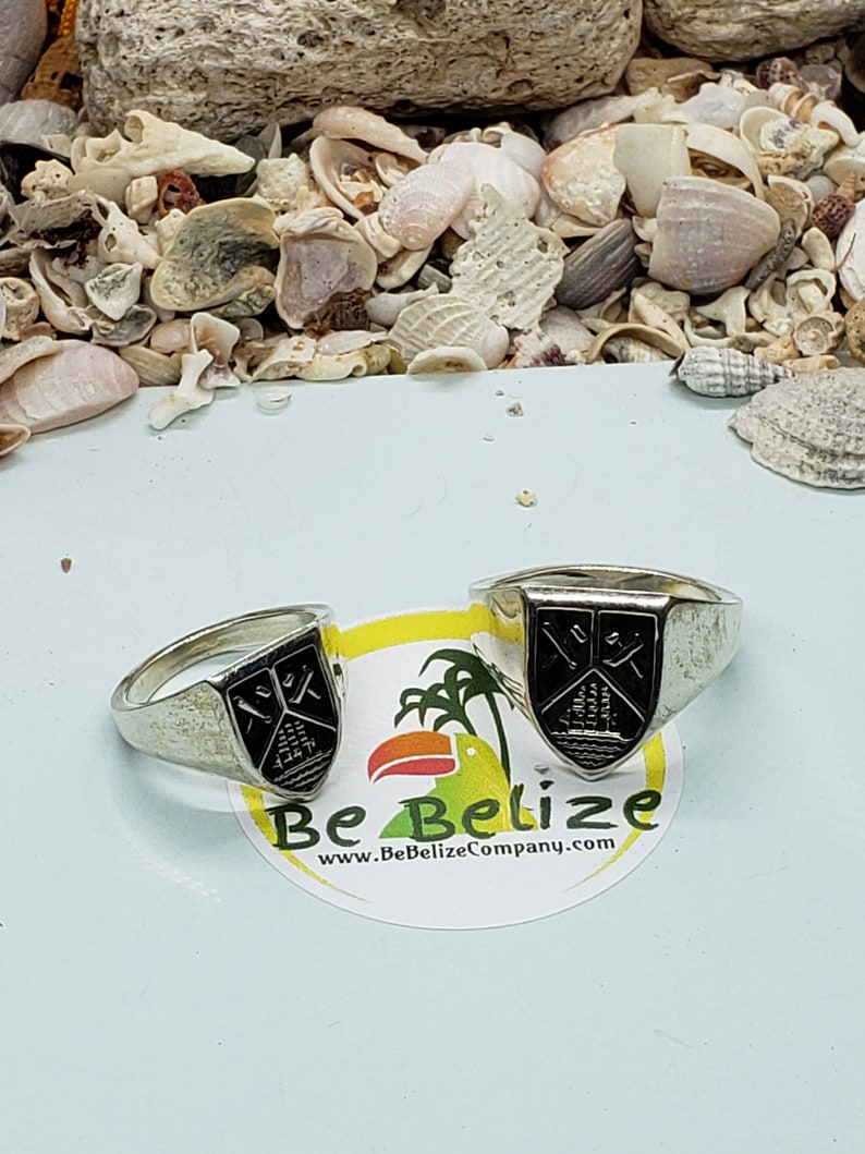 Belize Diamond Rings Belize Coat of Arms Sterling Silver Ring Mens or Womens - Etsy