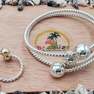 Belize Armreife .925 Sterling Silber Double Twist (2er Paar)