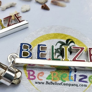 BELIZE Sign .925 Sterling Silber Bunte Emaille Halskette (S / L)