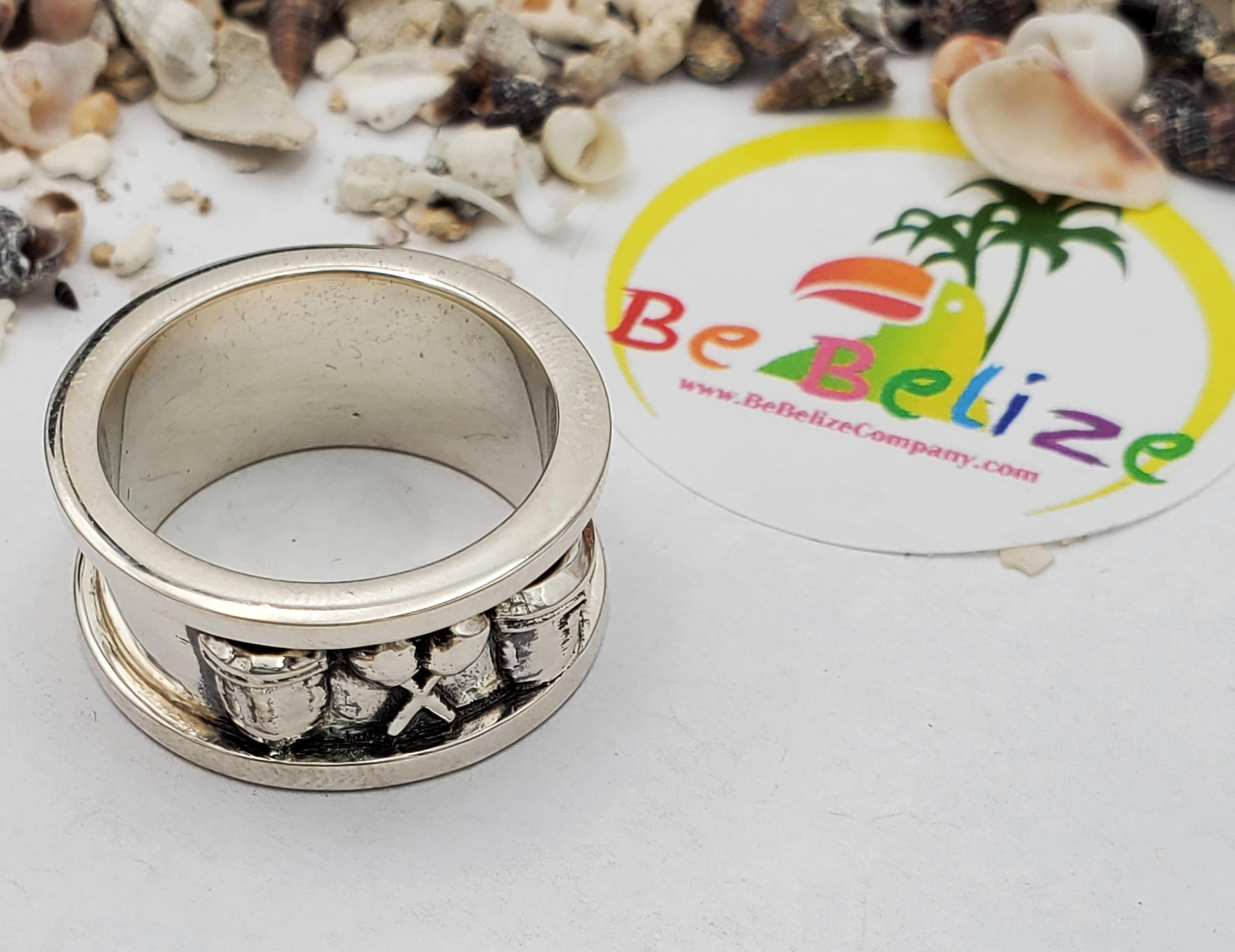 Garifuna Drum & Shaka Ring .925 Sterling Silver - Etsy