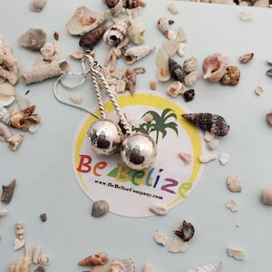 Belize Silber Knob Ohrring .925 Sterling Silber