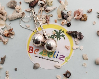 Belize Silber Knob Ohrring .925 Sterling Silber