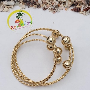 Belize Bangles 14Kt Yellow Gold (Pair of 2)
