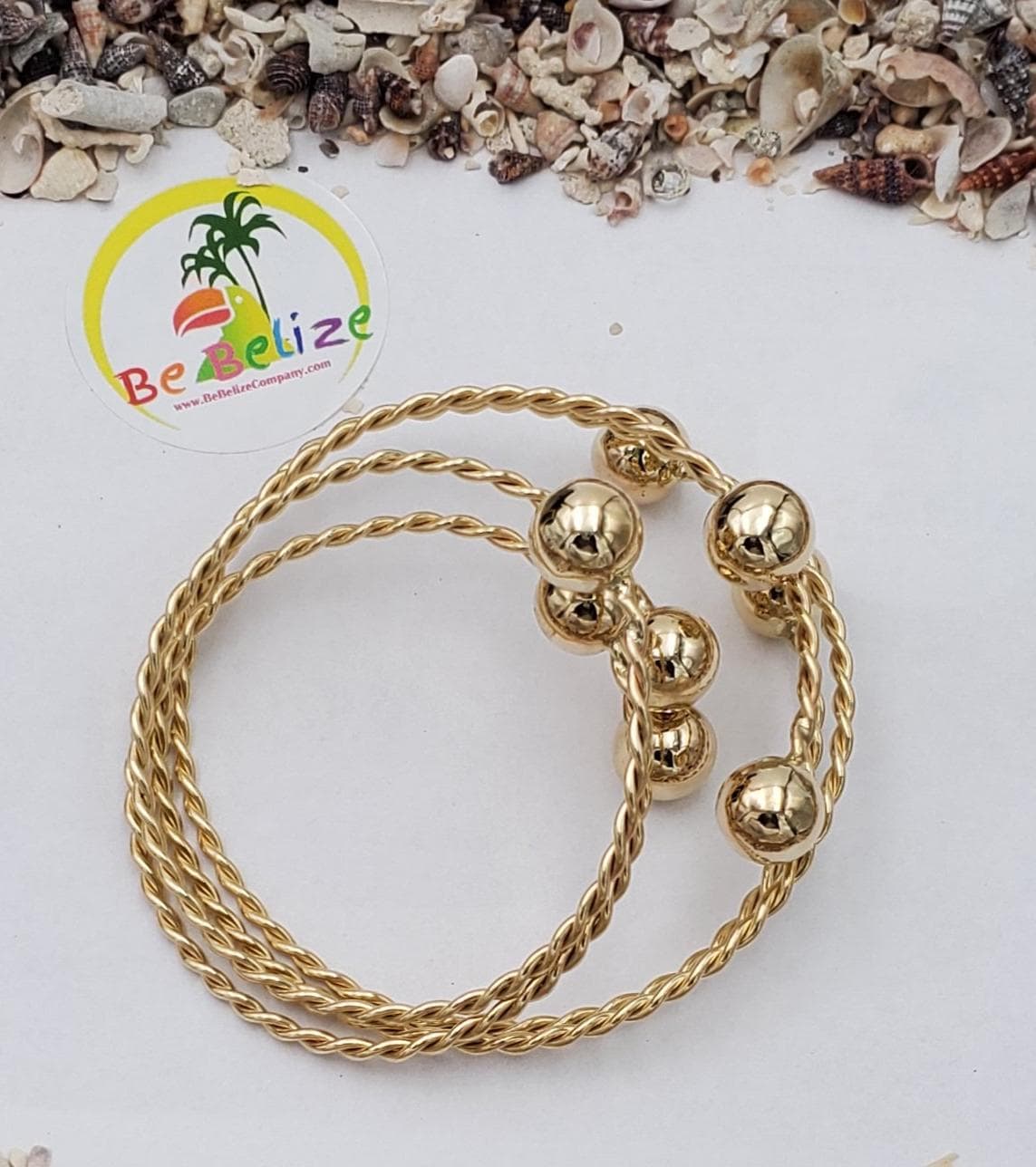 Belize Armreife 14Kt Gelbgold (2er Paar)