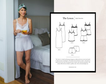 Lingerie Sewing Pattern PDF - The Lenox Loungewear set