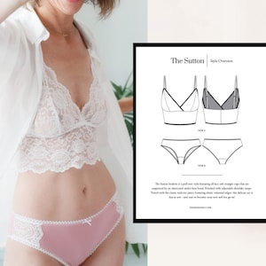 The Sutton Bralette & Panty PDF Sewing Pattern Set