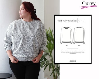 Bowery Curvy Sweatshirt PDF Sewing Pattern