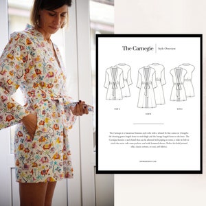 The Unisex Robe PDF Sewing Pattern - The Carnegie Robe | men&#39;s robe pattern | women&#39;s robe pattern