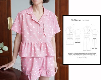 The Mulberry pajama pattern PDF - CUTE pajama sewing pattern