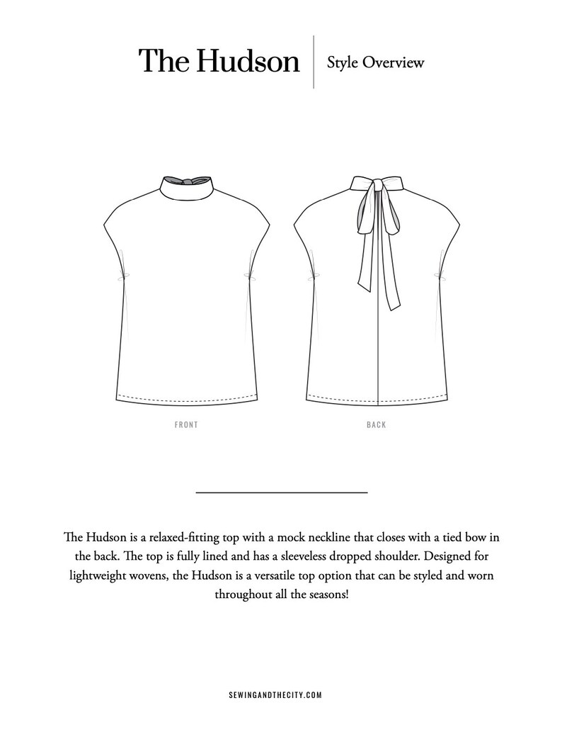 Hudson Top PDF Sewing Pattern Etsy Australia