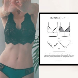 The Sutton Bralette & Panty PDF Sewing Pattern Set