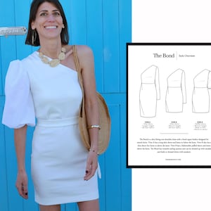 The Bond dress - Pullover one shoulder dress PDF Pattern