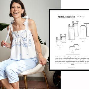 EASY summer pajama sewing pattern | women&#39;s sewing pattern | summer co-ord pattern | loungewear pattern | pajama sewing pattern
